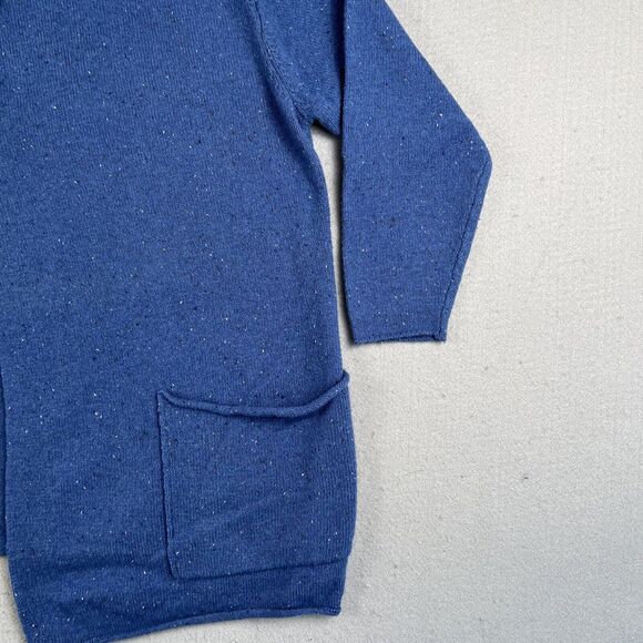 J.Jill Sweater Womens XS Blue Pure Jill 3/4 Sleeve One Button Wool Cardigan - Picture 4 of 12